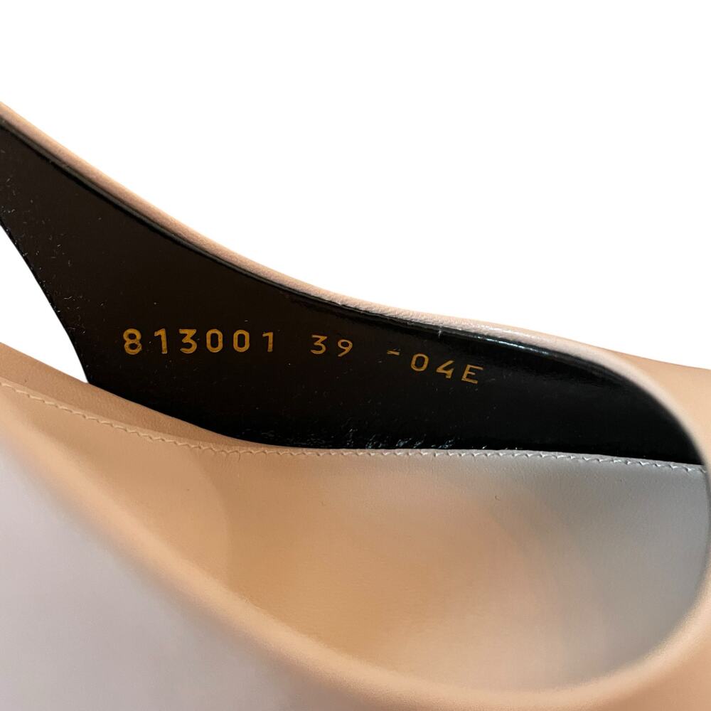 NEW Gucci Signoria Slingback Pump Pink/Beige Leather Size EU 39 US 9 - Picture 10 of 16